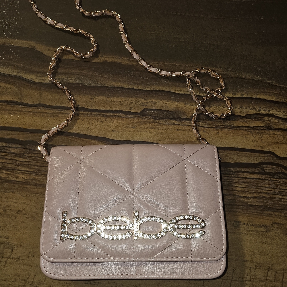 Bebe Blush Quilted Crossbody Bag with Logo